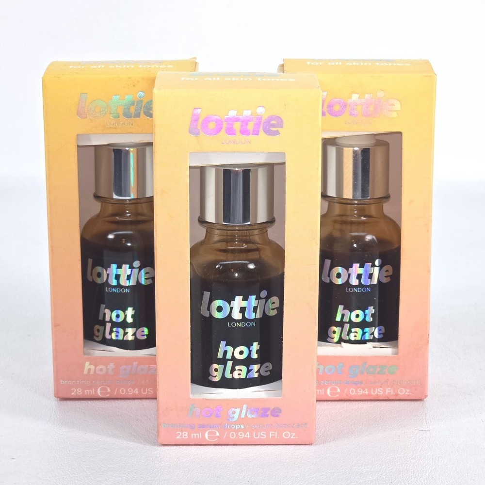 3x Lottie London Hot Glaze Bronzing Serum Drops 0.94 fl oz/ 28mL Sealed Pack NOS